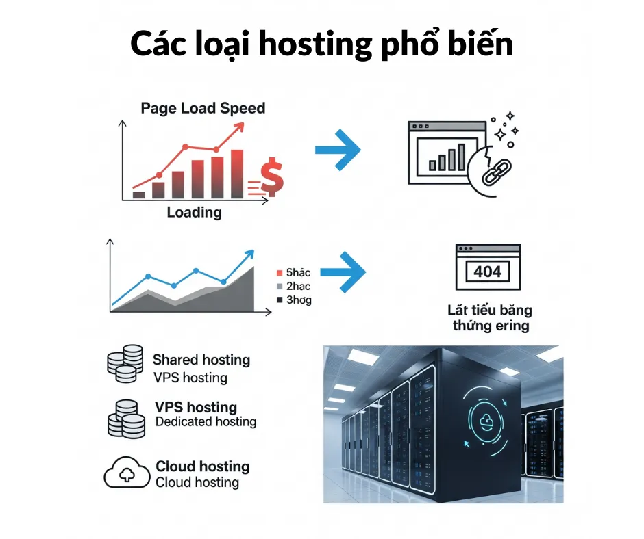Hosting là gì? Cách chọn hosting phù hợp cho doanh nghiệp hiện nay 2 Các loại hosting phổ biến hiện nay